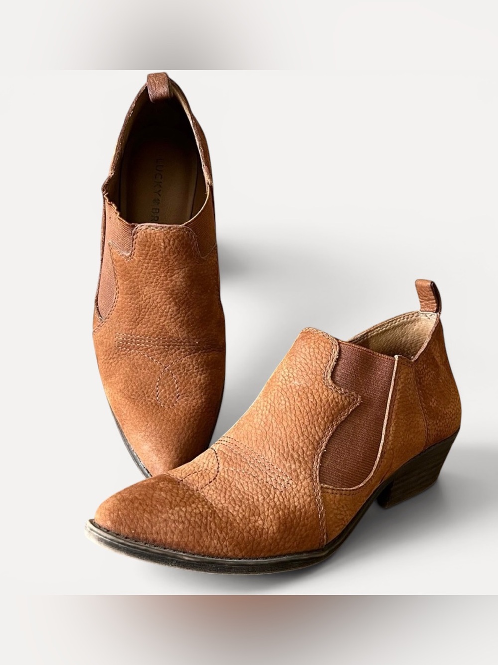 Lucky Brand Tan Ankle Leather  Booties Women’s size 7.5 - Picture 6 of 15
